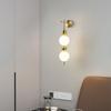 New Design LED Wall Lamp White Acrylic Ball Gold Metal wall Lights For Bedrooom Parlor Aisle Corridor Lighting Fixtures Sconce