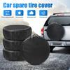 QC Black 4Pcs Wheel Tire Covers Case Car Tires Storage Bag Vehicle Wheel Protector for RV Truck Car Camper Trailer Car Styling