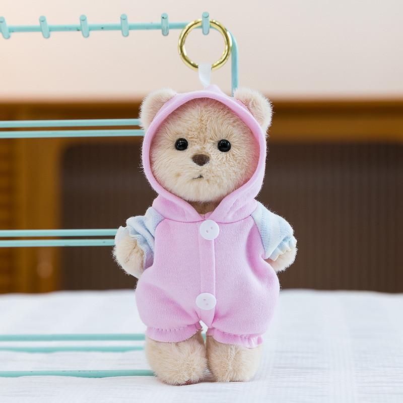 Panda Soft Toy Keyring With Movable Joints And Removable Jacket For Gift Style A