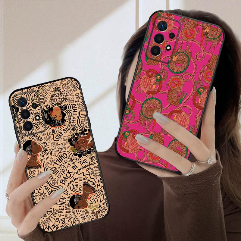 Flowers and Women For Samsung A03 Core A 04 05 06 12 14 15 16 22 23 Galaxy A25 26 4G 34 35 52 53 56 71 73 90 5G soft phone case