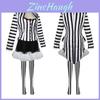 Vintage Striped Beetlejuice Suit Retro Black And White Polyester Cosplay Outfit