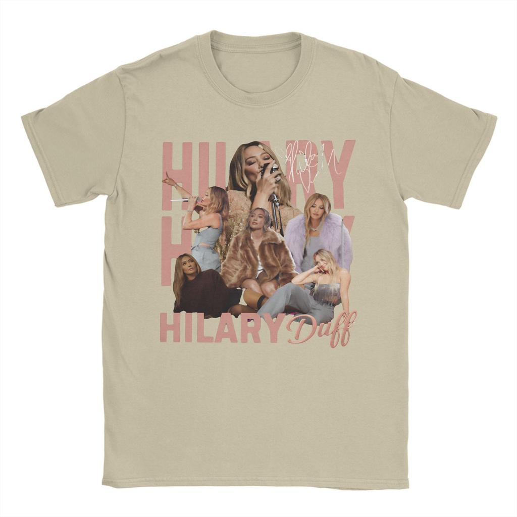 Unisex TShirts Hilary Duff Lucky Me Tour Crazy 100 Cotton Tee Shirt Short Sleeve T Shirt Crew Neck Tops Big Size