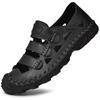 New Summer Closed Toe Men's Leather Sandals Genuine Leather Soft Bottom Beach Driving Hollow-out Plus Size Casual Shoes