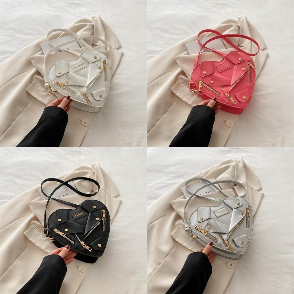Chic Heart-shaped Shoulder Bag Stylish 2024 Korean Fashion Pu Material For Trendy Girls