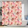 Adorable Pink Hearts Cow Print Shower Curtain for Bathroom Decor Home Decoration Gift Idea
