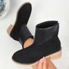 Fashion Female Shoes on Sale 2024 High Quality Zipper Women's Boots Winter Round Toe Suede Solid Short Barrel Chunky Heels Fashion Boots