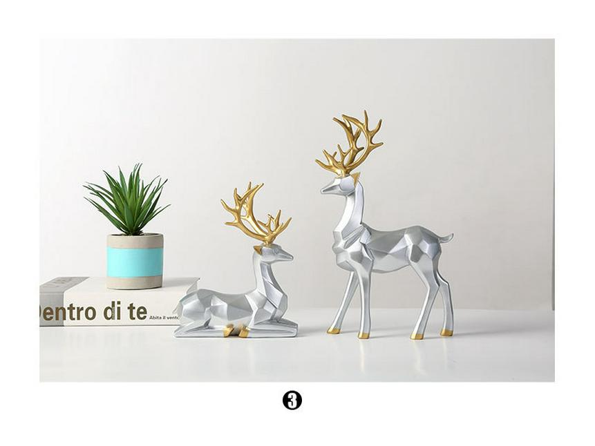 Nordic Resin Origami Elk Ornament for Living Room Decoration - Housewarming Gift