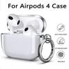 Transparent Earphone Case TPU Shockproof Protective Case Silicone Headphone Shell Accessories For Apple Air Pods 4 With Keychain
