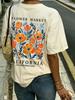 New Stylish Design California Floral Printed Tshirt Casual Round Neck Short Sleeve TShirt Fashionable Versatile Women Top Tee