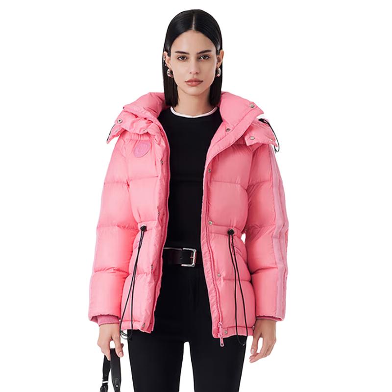 Damska zimowa krótka kurtka puchowa typu puffer o luźnym kroju
