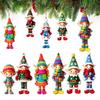 8/16/24Pcs Christmas Wooden Pendants 2D Angel Elf Xmas Hanging Ornament with Rope 2025 Christmas Home Decoration DIY Gift Labels