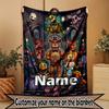 Custom Name Personalized Five Nights at Freddy's Print Blanket, Home Decor, Bedroom, Sofa, Camping, Couch, Gifts for Birthday Christmas