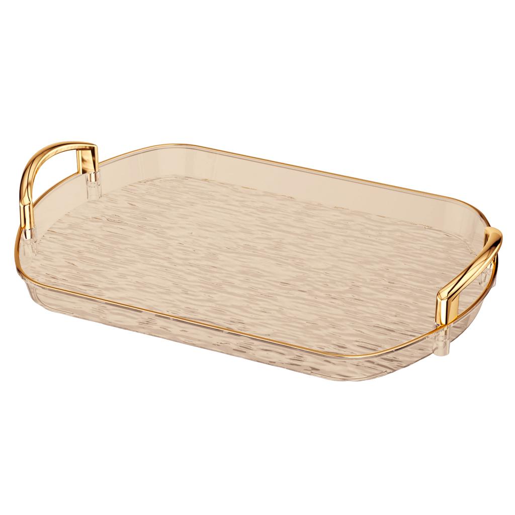 Food Platter Clear Plastic Serving Tray With Handles Versatile Dining Tea Serving Platter For Home Restaurant Cafe Decorate Tray