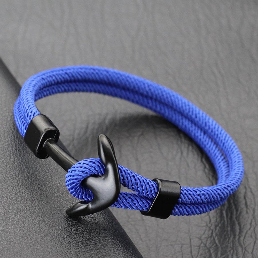 New Men Anchor Bracelet Handcrafted Nautical Rope Bangle With 4mm String Multiple Colors And Sizes Available