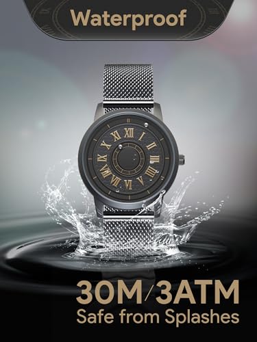 EUTOUR Original Design Magnetic Wristwatch with Ball Bearing Design, Unisex, Men's and Women's, Minimalist Casual Quartz Watch, Waterproof, 40mm, Roma