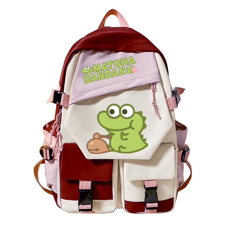Personalized niche little crocodile expression bag schoolbag 2024 cross-border campus popular student schoolbag casual and simple