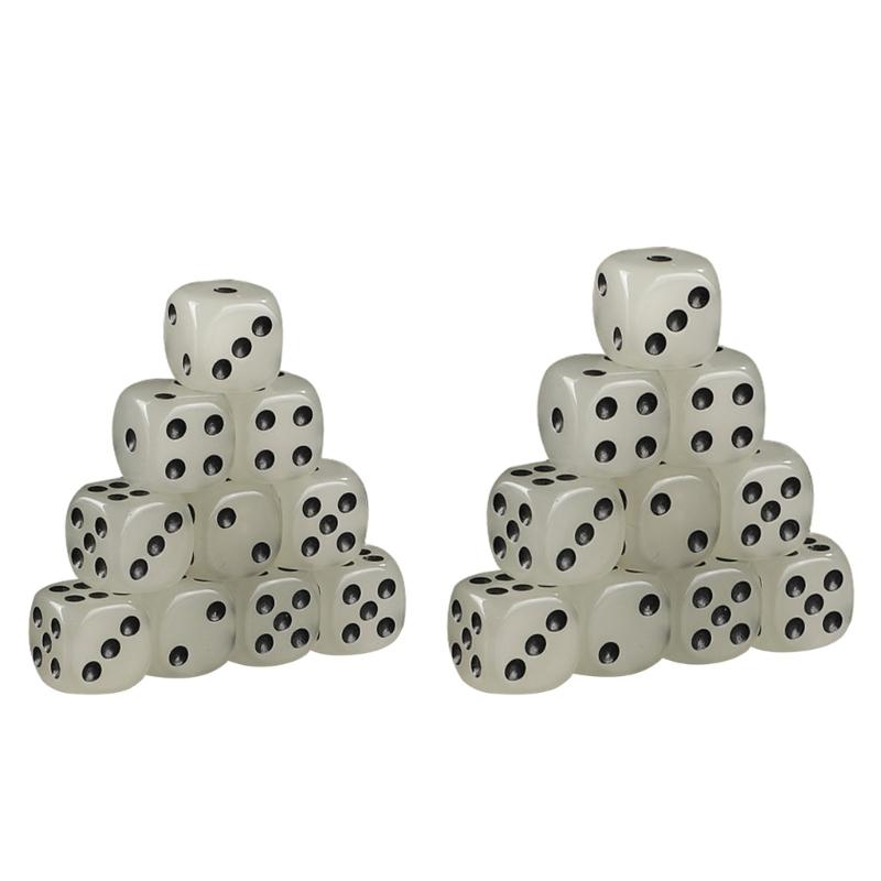10Pcs Luminous-Dices Set Glow in The Dark Dices Set 14/16mm 6 Sided Dices Cubes