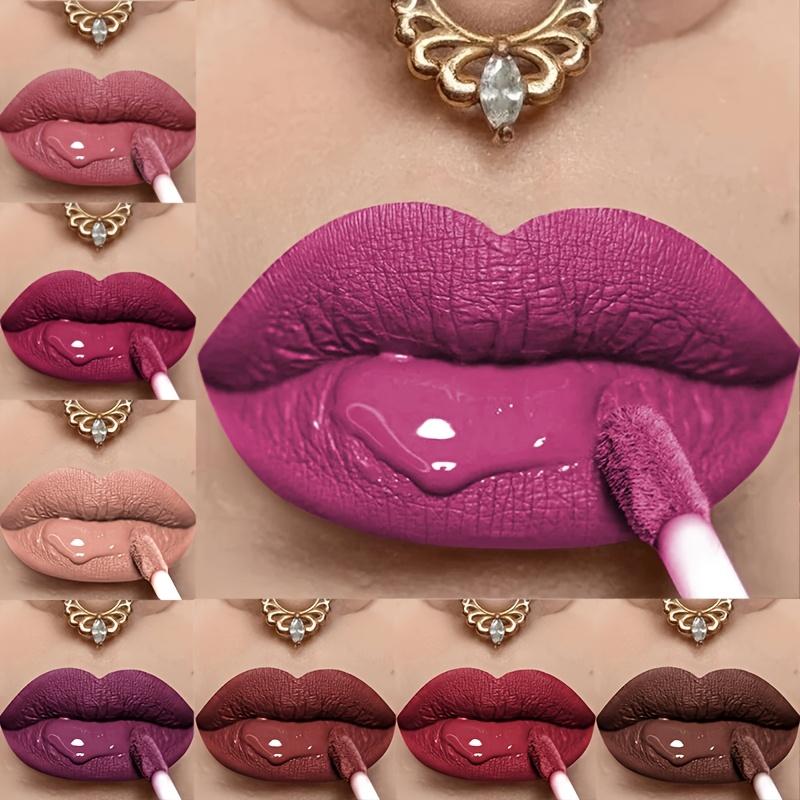 Matte Liquid Lipstick - Waterproof, Matte & Glossy, Nude To Red Hues - Long-lasting, Hydrating Formula - Waterproof Matte Velvet Lip Tint