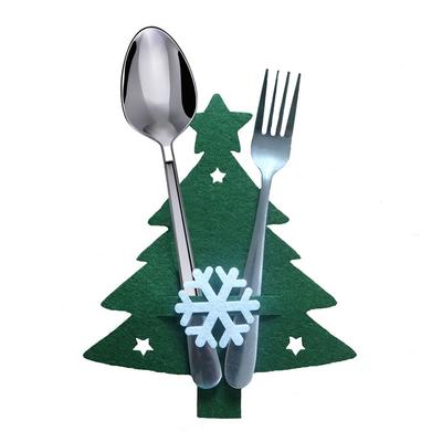 4Pcs Non-woven Fabric Christmas Cutlery Holder Santa Claus Xmas Tree Cutlery Pocket Cutlery Bag Elk Cutlery Cover