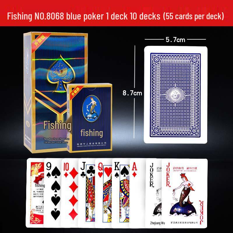 Carte da Poker da Pesca Originali: 10 Mazzi per Intrattenimento Domestico, Giochi da Tavolo, Guandan, Dou Dizhu.