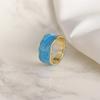 Punk Colorful Enamel Round Metal Ring for Women Fashion Geometric Twist Open Adjustable Rings Wholesale Jewelry Gifts