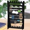 Black Earrings Organizer 7-Layered Ear Stud Necklace Holder Jewelry Display Stands Hanging Jewelry Rack for Necklaces