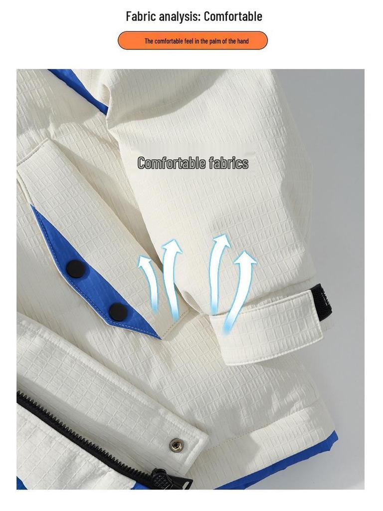 Men's Winter Korean Style Fake Two-Piece Cotton Jacket for Teen and Junior High Students