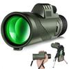 Military Green 12x50 Monocular Telescope for Outdoor Activities - Fishing, Birdwatching & Sports (80x100 & 10x42 Options)