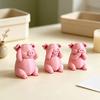Unique Pig Figurine for Birthday Gift 3 Pcs Cute Mini Figurines, 3D Printed See Hear Speak No Evil Adorable Animal Home Decor Pink Statue, Novelty