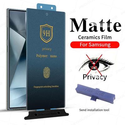 Celoplošné lepidlo Soukromí Matná Keramická Fólie pro Samsung Galaxy S25 S24 S23 Ultra S22 Plus S21 S20 S10 S9 S8 Note 20 Plus 10 9 8 Ochranná fólie na displej