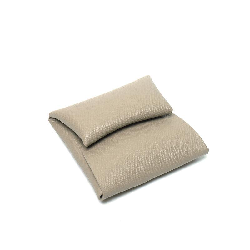 Women'S Short Palm Pattern Cowhide Niche Design Small And Delicate Leather Folding Change Bag Coin Bag