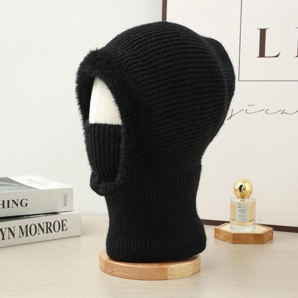New Windproof Pullover Hat Keep Warm Cold Proof Face Mask Velvet Lined Cycling Hats Women/Men