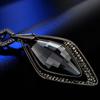 Faux Gemstone Rhinestone Rhombus anheng genser kjede kvinner halskjede