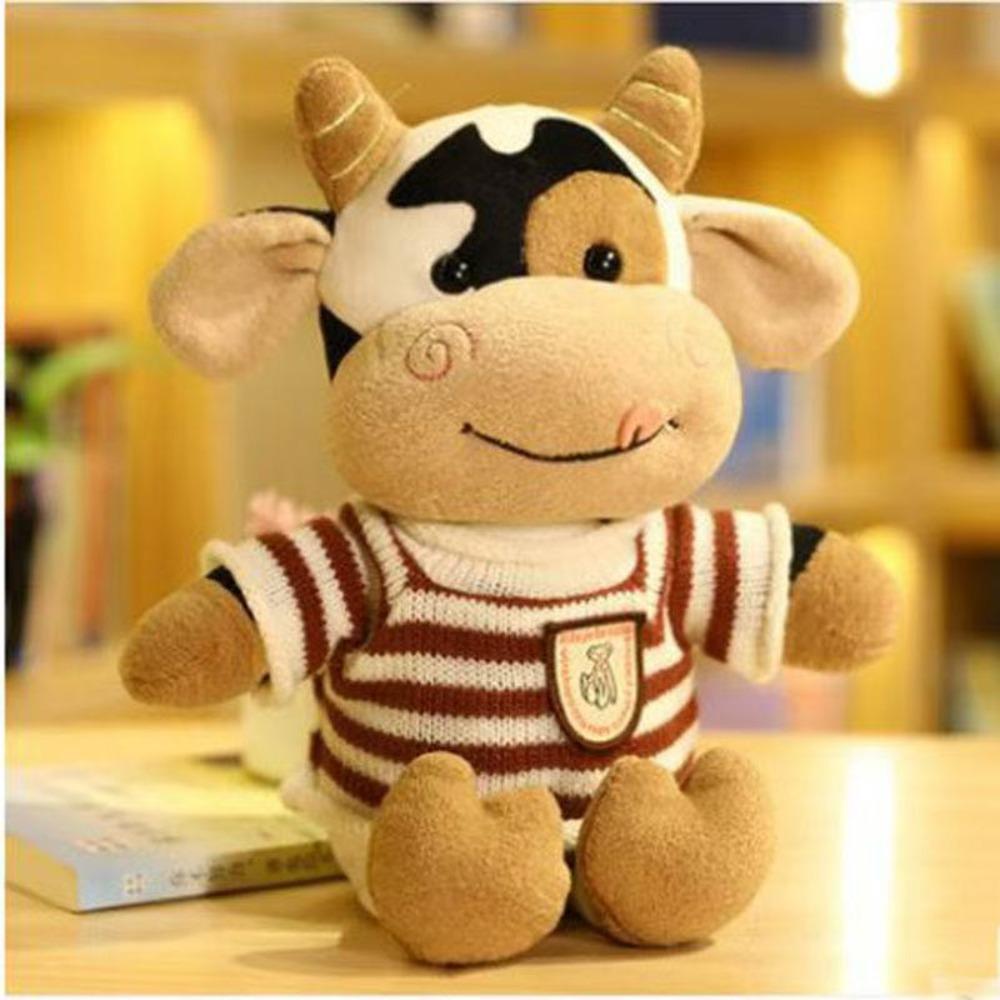 Cute Cow Doll Calf Plush Toy Zodiac Cow Doll Rag Doll Girl Birthday Gift Dressing Calf
