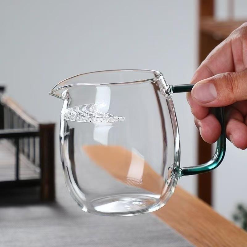 Halbmond-Fairnessbecher Tee-Set Tee-Meer verdicktes Glas Tee-Set mit Filter Teekanne groß einfach
