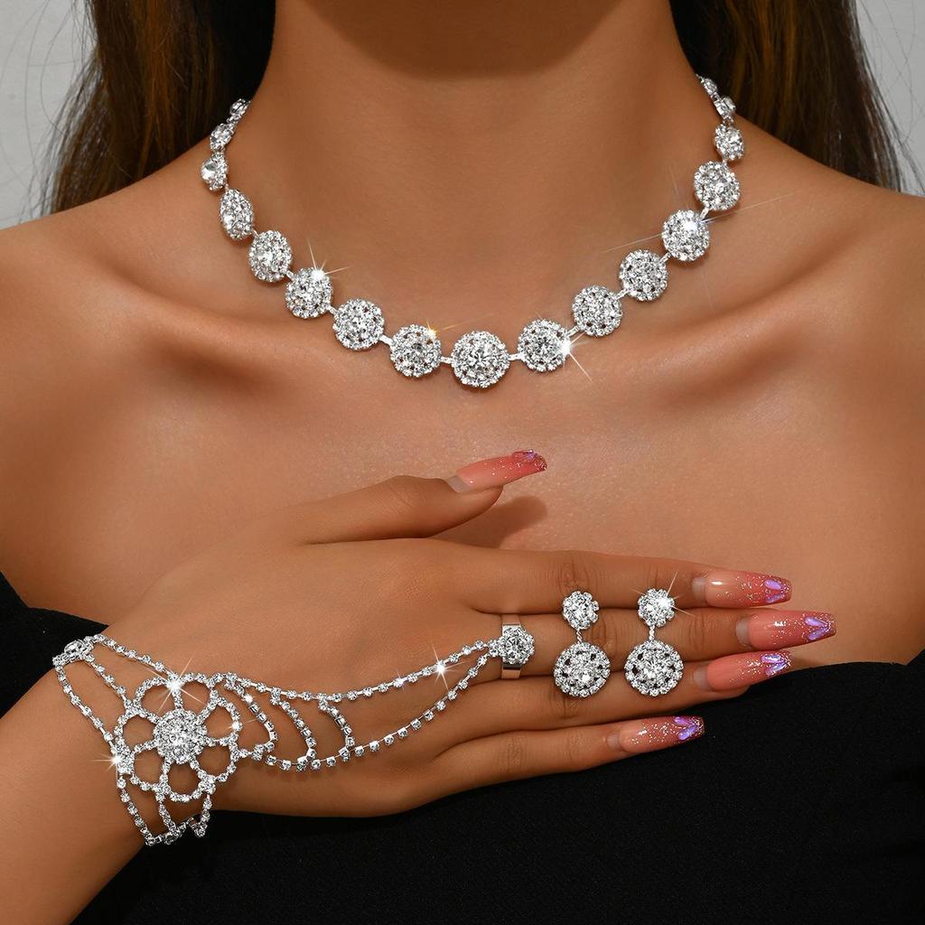 Royal Blue Bridal Jewelry Set: Elegant Necklace, Earrings & Bracelet for Weddings & Evening Dresses