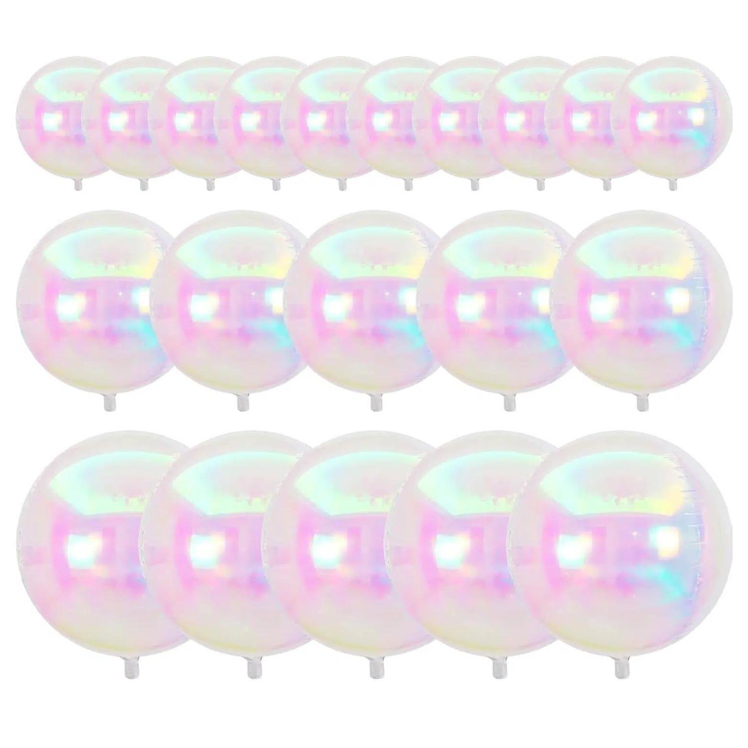 

20PCS Iridescent Foil Balloons Round 4D Inflatable Mylar Balloons for Wedding Anniversary Birthday Disco Party Decorations Other