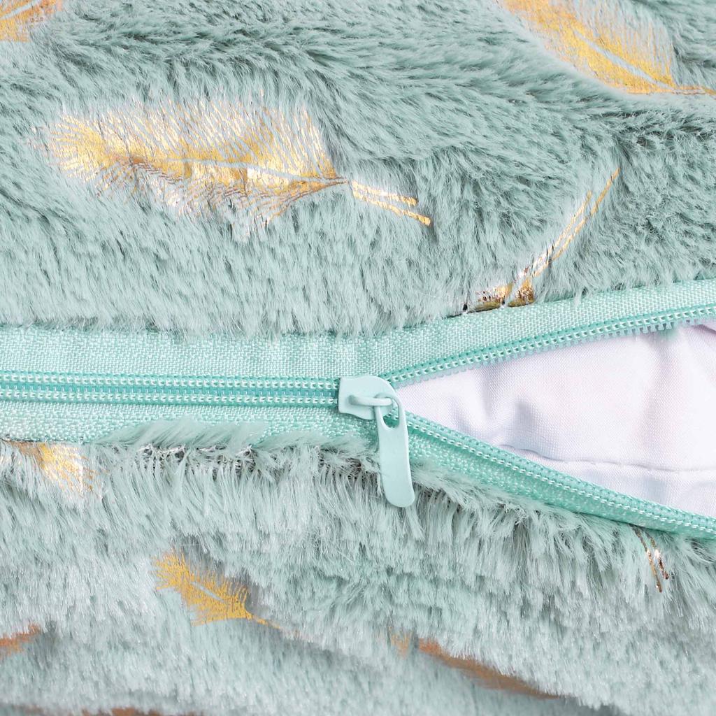Decorative Pillowcase, Feathers, Light Green