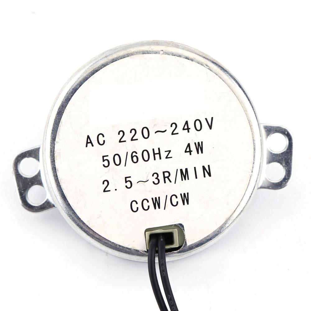220-240V AC Synchronous Geared Motor CW/CCW Rotation 4W Power Turntable Synchronous Motor 50/60Hz Frequency 8-10RPM Speed