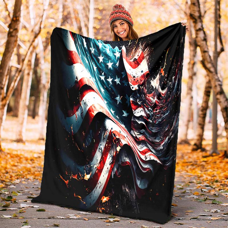 

1pc Artistic American Flag blanket, al season lightweigh Poster blanket home office outdoor nap multifunc Poster blanketional blanket 80cm x 120cm