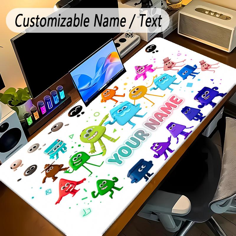Large Mouse PadAlphablocks Custom Name Text Personalized Desk Mat Non Slip Gaming Pad