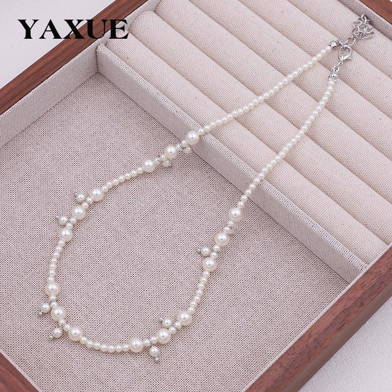 Collana Elegante con Perle di Vetro Shi Jia per Donna – Design Versatile di Lusso per la Clavicola