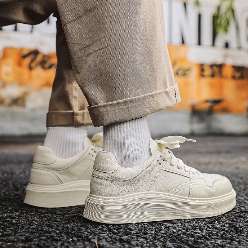 Fashion 2024 Spring Autumn New Designer Sneakers Men Fashion Casual Sports Platform Board Shoes Male Solid Color Zapatos De Hombre