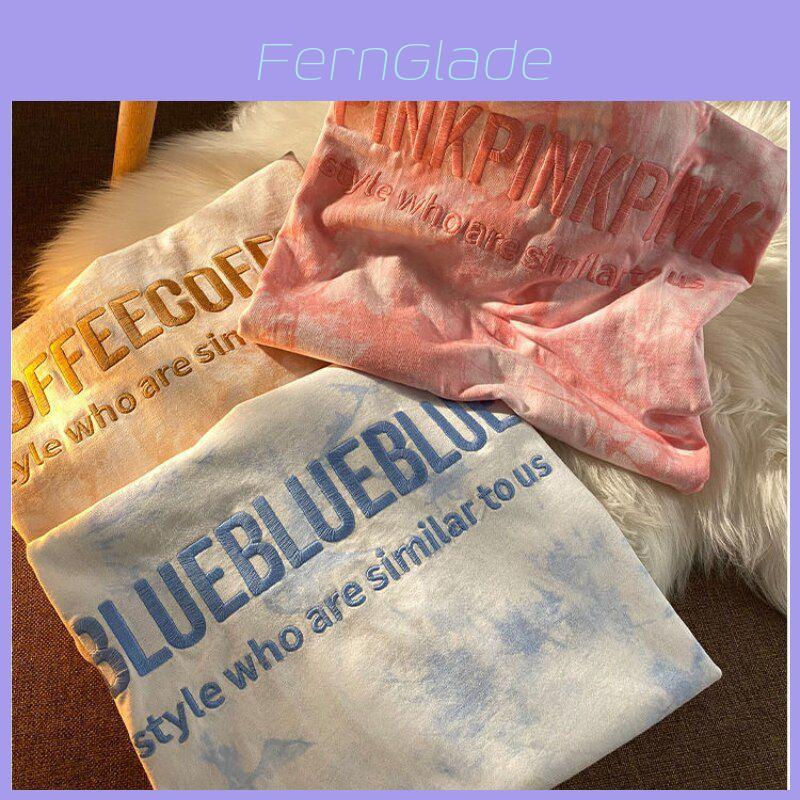 Trendiges kurzärmeliges T-Shirt in Übergröße für Damen mit stilvoller Buchstabenstickerei