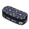 Pen Case Printed Durable 300D Polyester Zipper Closure with Mesh Storage Layer Removable Divider and Pen Holders for Classroom Use
