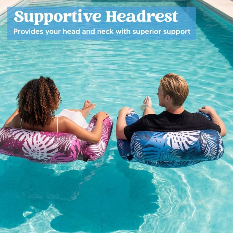 Heavy‑Duty Inflatable Pool Floating Chairs & Water Noodles Blow‑Up Float Lounger For Adults Lake Beach Backyard Pool Party Relax