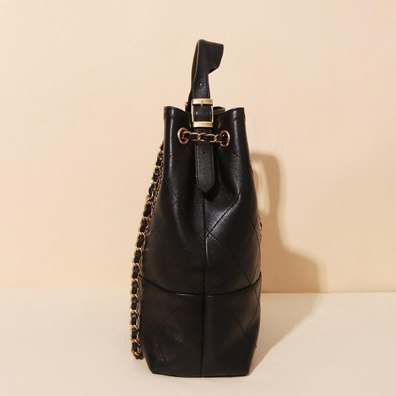 Factory Korean Diamond-style Chain Bucket Bag Sheepskin Light Luxury Women's Large-capacity High-end Portable Tote