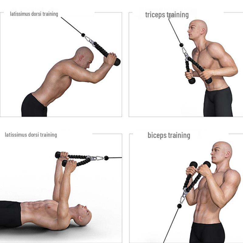 Triceps and Biceps Pulldown Rope with Ankle Strap and Face Pull Gym Accessory