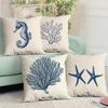 New Pillowcase Ocean Series Seahorse Coral Pattern Pillow Office Pillow Pillowcase