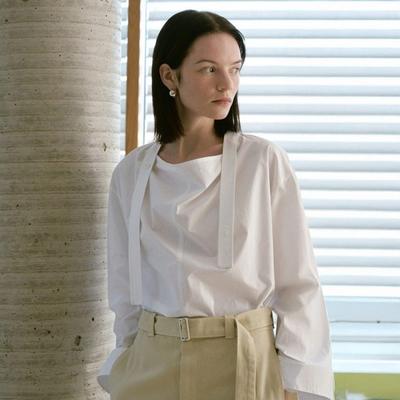 On On Tie Cowl Neck Blouse New6sb225